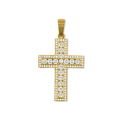 cz lined cross charm