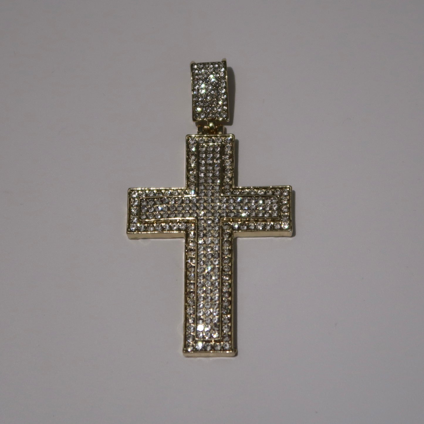 LARGE ICY CROSS CHARM